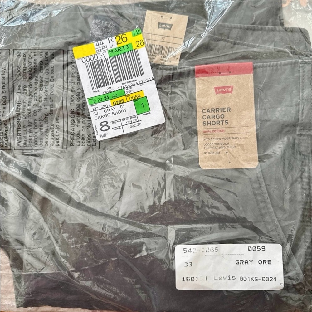 Levi's Gray Cargo Shorts
